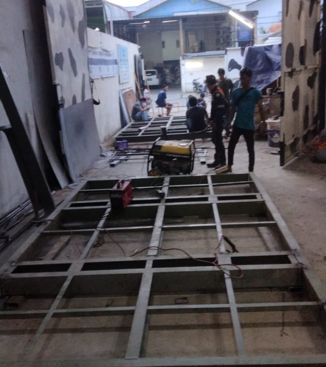 proses fabrikasi dasaran both container semi bsd serpong tangerang selatan